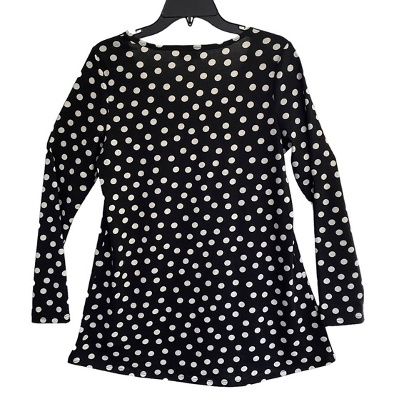 LuLaRoe LYNNAE Black & White Polka Dots Super Soft Long Sleeve Size Small - Picture 2 of 4